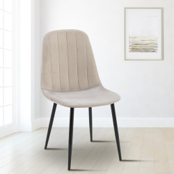 Ensemble de 4 chaises de salle à manger Baxter en velours gris