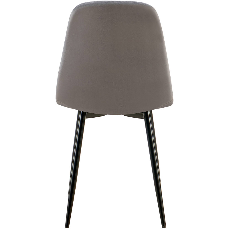 Ensemble de 4 chaises de salle à manger Baxter en velours gris foncé