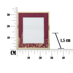 Cadre photo Glam Bordeaux – 28 × 1,5 × 33,5 cm (dimensions intérieures : 20 × 25 cm)