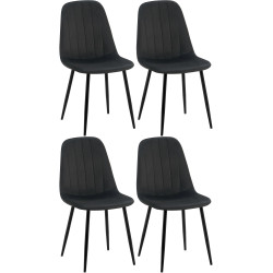 Ensemble de 4 chaises de salle à manger Baxter en velours noir