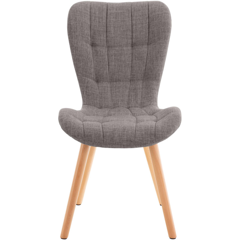 Ensemble de 2 chaises Elda, tissu gris clair