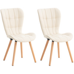 Ensemble de 2 chaises Elda, similicuir, crème