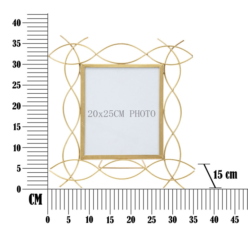 Cadre en fer Glam X – 35,5 × 15 × 37 cm (format photo : 20 × 25 cm)
