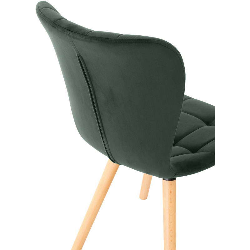 Ensemble de 2 chaises Elda, velours vert
