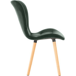 Ensemble de 2 chaises Elda, velours vert