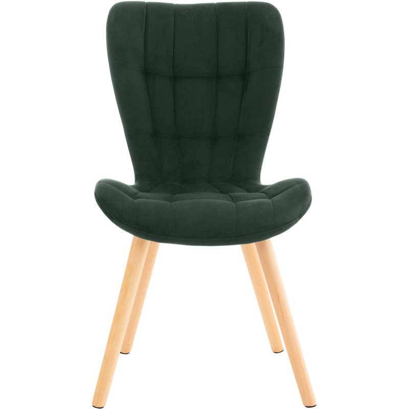 Ensemble de 2 chaises Elda, velours vert