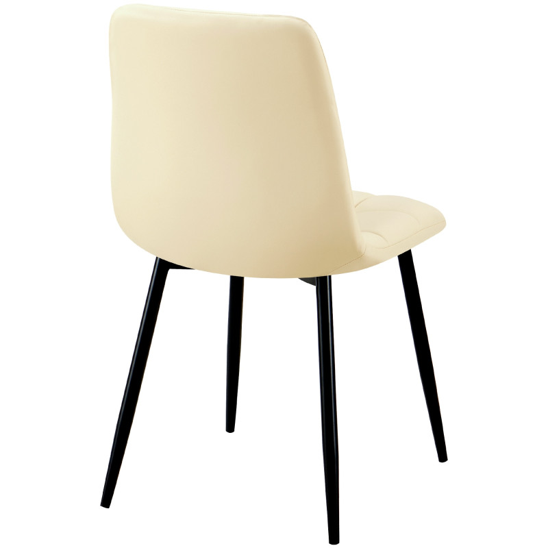 Ensemble de 4 chaises de salle à manger, similicuir Antibes, crème