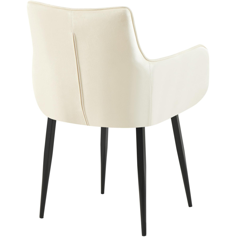 Fauteuil Tirana, velours, crème