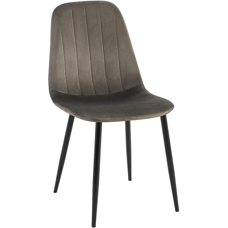 Chaise de salle à manger Baxter en velours anthracite
