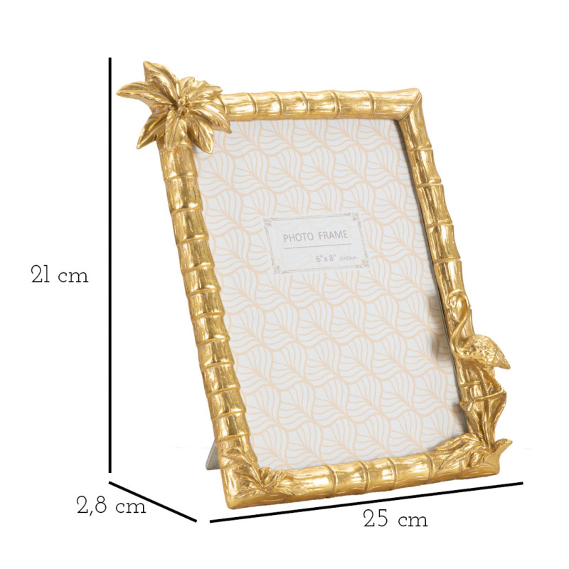Cadre photo Flamant rose – 25 × 2,8 × 21 cm (format intérieur : 15 × 20 cm)
