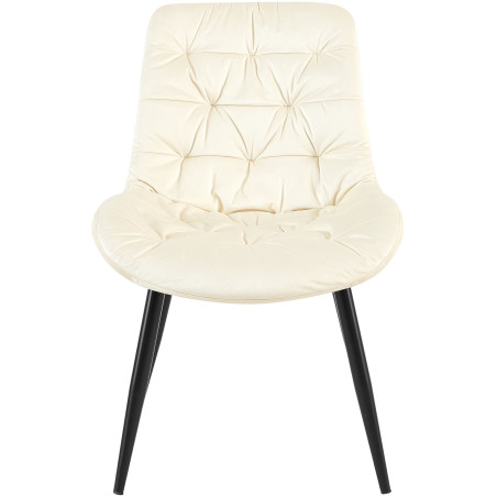 Chaise de salle à manger Rossford en velours crème