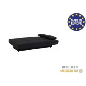 Banquette clic clac 3 places - Tissu noir - L 190 x P 92 cm - DREAM - Style Contemporain