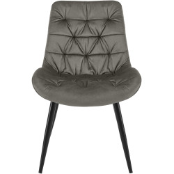 Chaise de salle à manger Rossford en velours anthracite