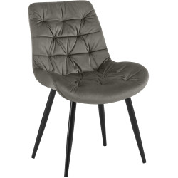 Chaise de salle à manger Rossford en velours anthracite