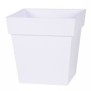 EDA Pot de fleur carrÈ Toscane - 32 x 32 x H 32 cm - 22 L - Blanc