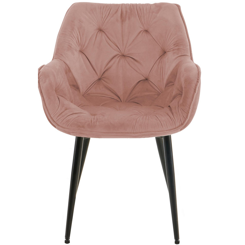 Ensemble de 2 chaises Tanna en velours rose