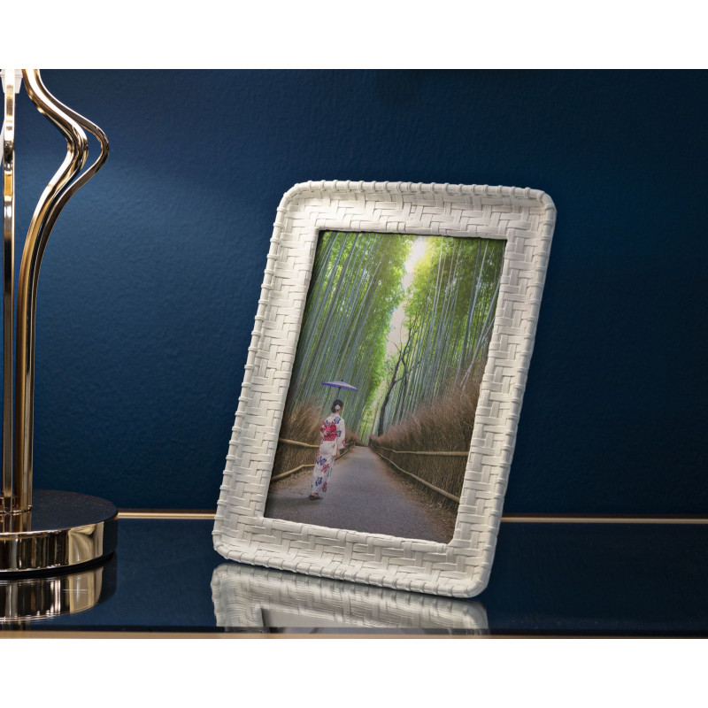 Moldura para fotografia estilo bambu – 20,5 × 2 × 25,5 cm (formato interior: 15 × 20 cm)
