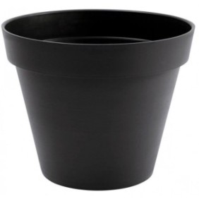 EDA Pot de fleur rond Toscane - ÿ 48 x H 40 cm - 43 L - Gris anthracite