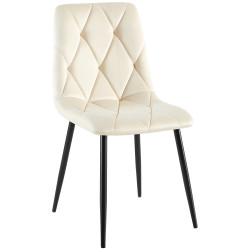 Chaise de salle à manger Clairton, velours, crème