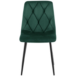 Chaise de salle à manger Clairton, velours vert foncé