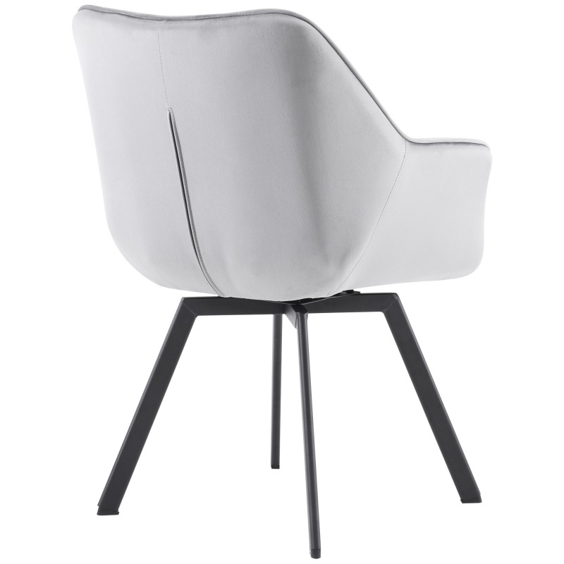 Chaise de salle à manger Jordi, velours gris foncé