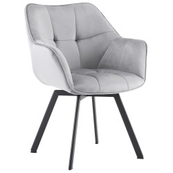 Chaise de salle à manger Jordi, velours gris foncé