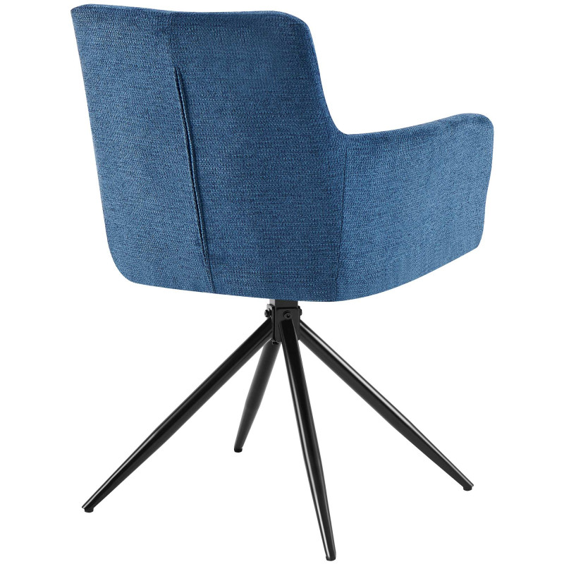 Chaise de salle à manger Jonah, tissu bleu foncé