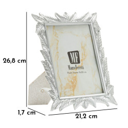 Cornice portafoto Leavy argento – 21,2 × 1,7 × 26,8 cm (dimensione interna: 15 × 20 cm)
