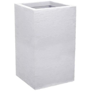 EDA Bac a Fleurs CarrÈ Haut Graphit Up - 36 L - 29,5 x 29,5 cm x 49,5 cm - Blanc cÈrusÈ