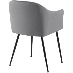 Chaise de salle à manger Jaysie, velours, gris foncé