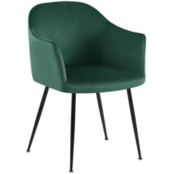 Chaise de salle à manger Jaysie, velours vert foncé