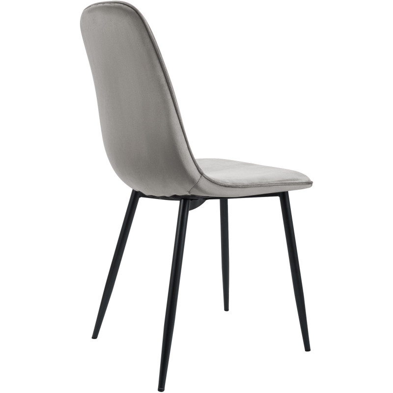 Chaise de salle à manger Maryam, velours gris clair