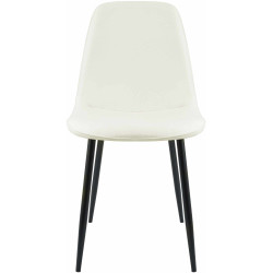 Chaise de salle à manger Maryam, tissu crème