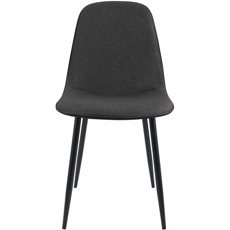 Chaise de salle à manger Maryam, tissu gris foncé