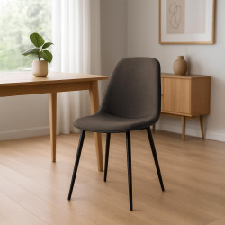 Chaise de salle à manger Maryam, tissu marron