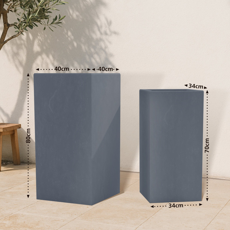 Lot de 2 pots de fleurs 3