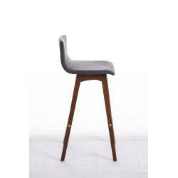 Tabouret de bar Taunus en tissu noyer gris clair