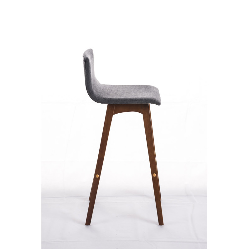 Tabouret de bar Taunus en tissu noyer gris clair
