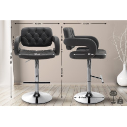 Sgabello da bar grigio Dublin C