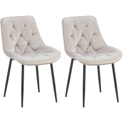 Ensemble de 2 chaises de salle à manger Wallace en velours gris