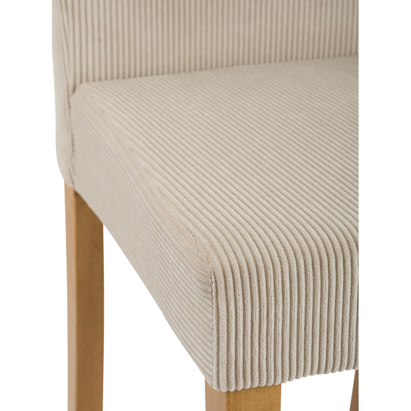 Chaise de salle à manger Ina Cord marron clair antique