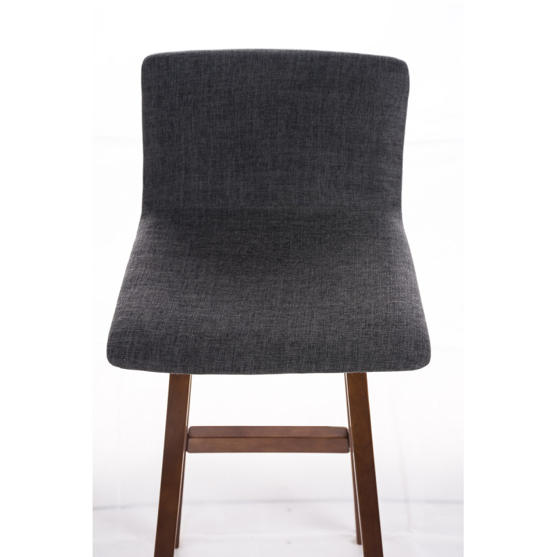 Tabouret de bar Taunus en tissu noyer gris clair