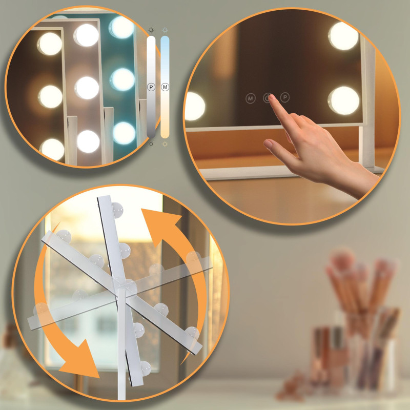 Miroir de maquillage Majuro blanc