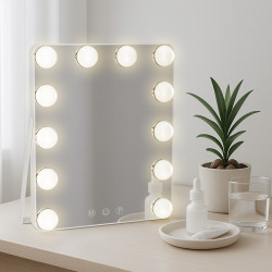 Miroir de maquillage blanc...