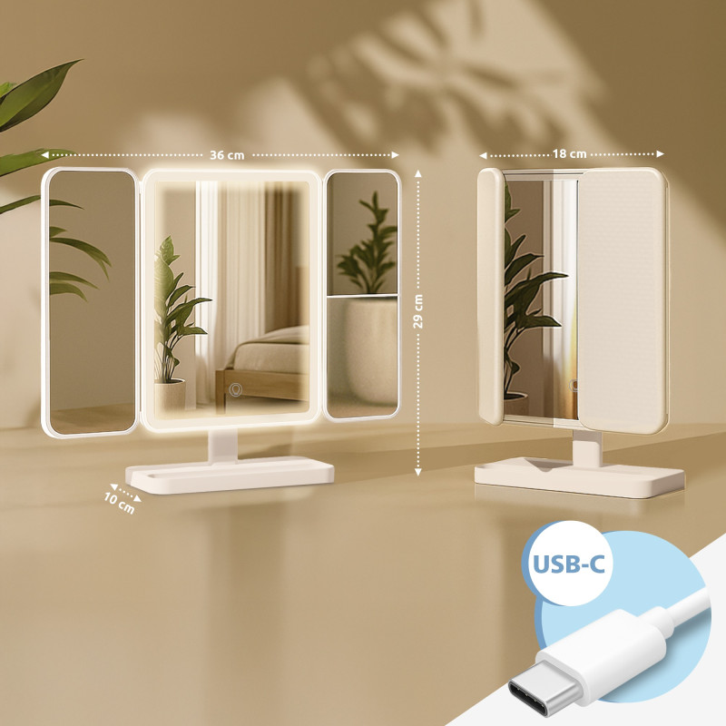 Miroir de maquillage blanc Otley