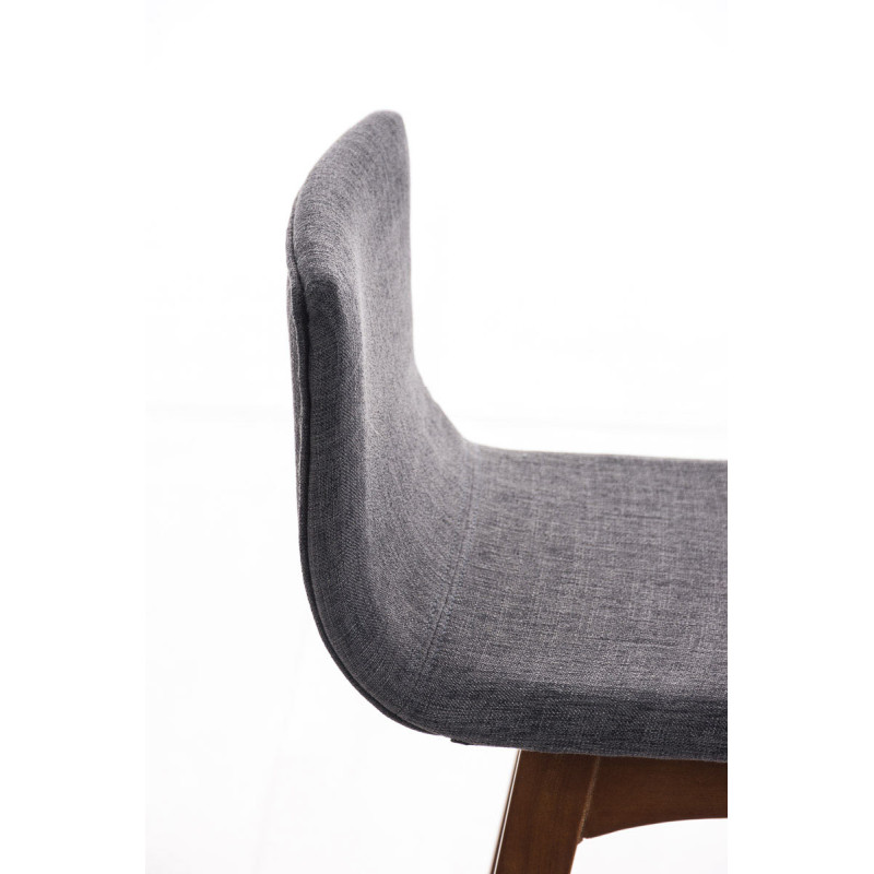 Tabouret de bar Taunus en tissu noyer gris clair