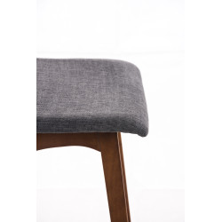 Tabouret de bar Taunus en tissu noyer gris clair