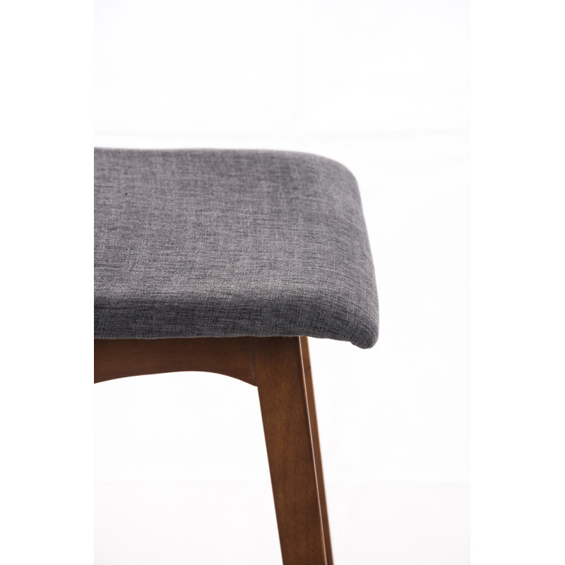 Tabouret de bar Taunus en tissu noyer gris clair