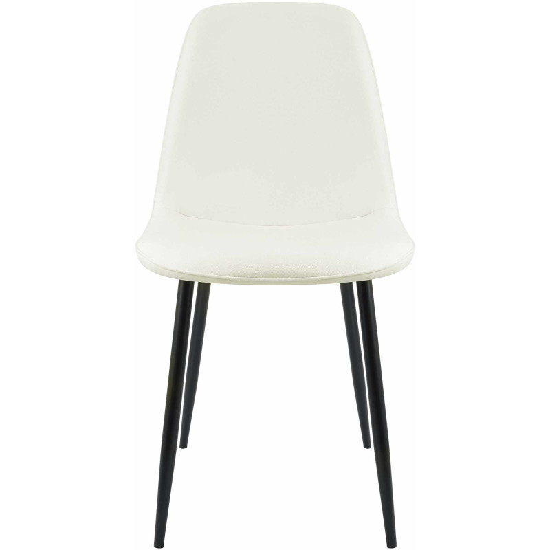 Ensemble de 2 chaises de salle à manger Maryam, tissu crème