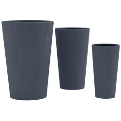 Lot de 3 pots de fleurs 3 anthracite